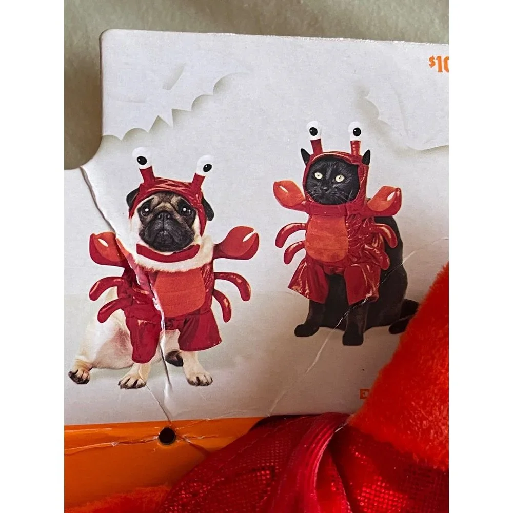 Hyde and Eek Boutique Red Shimmery Lobster Pet Halloween Costume - 2-pc